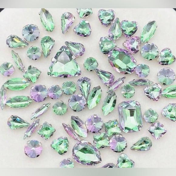 Decorative Iridescent Green & Purple Rhinestones | DIY & Sewing | New | 50 Pcs. - Picture 3 of 6